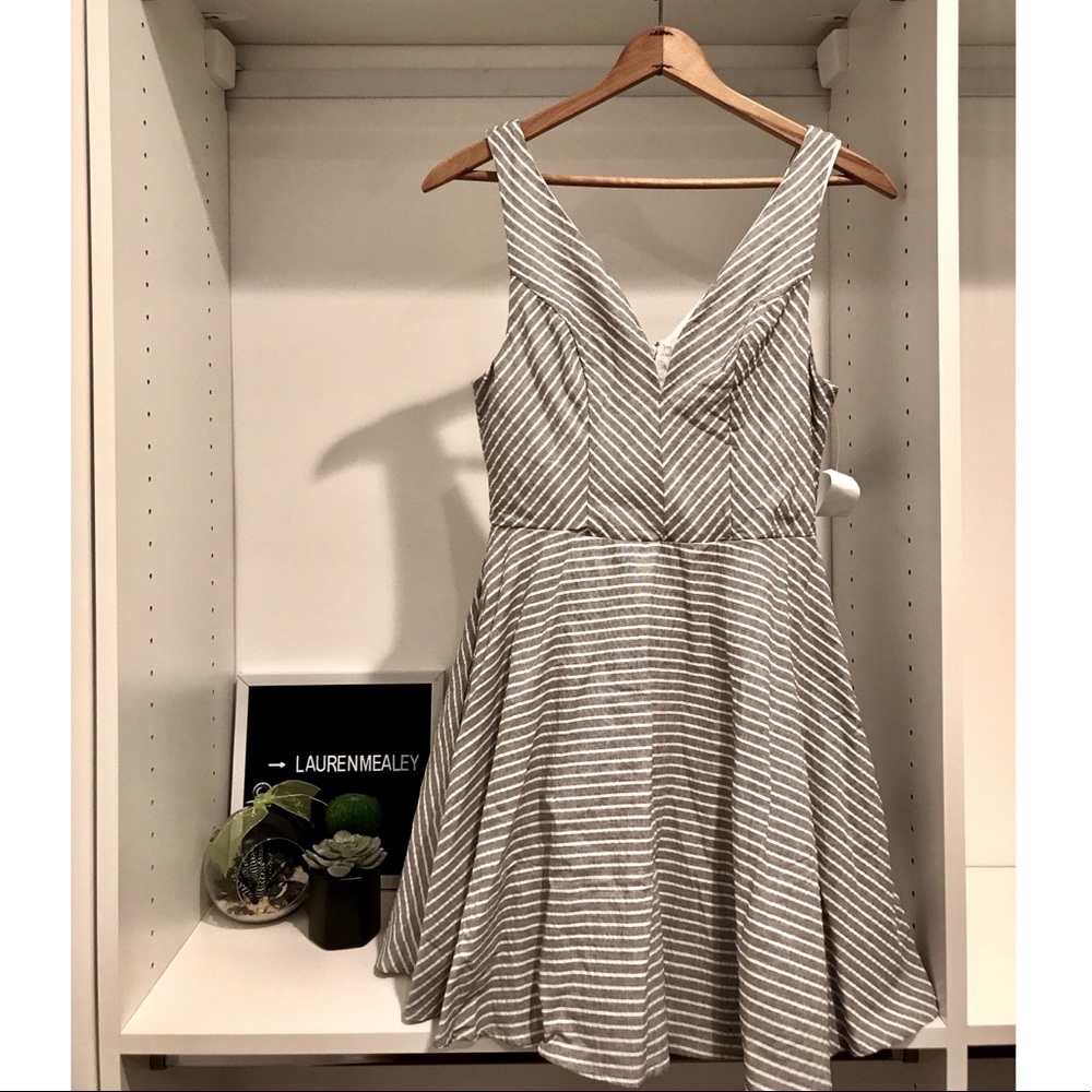 Gray Striped Dress
